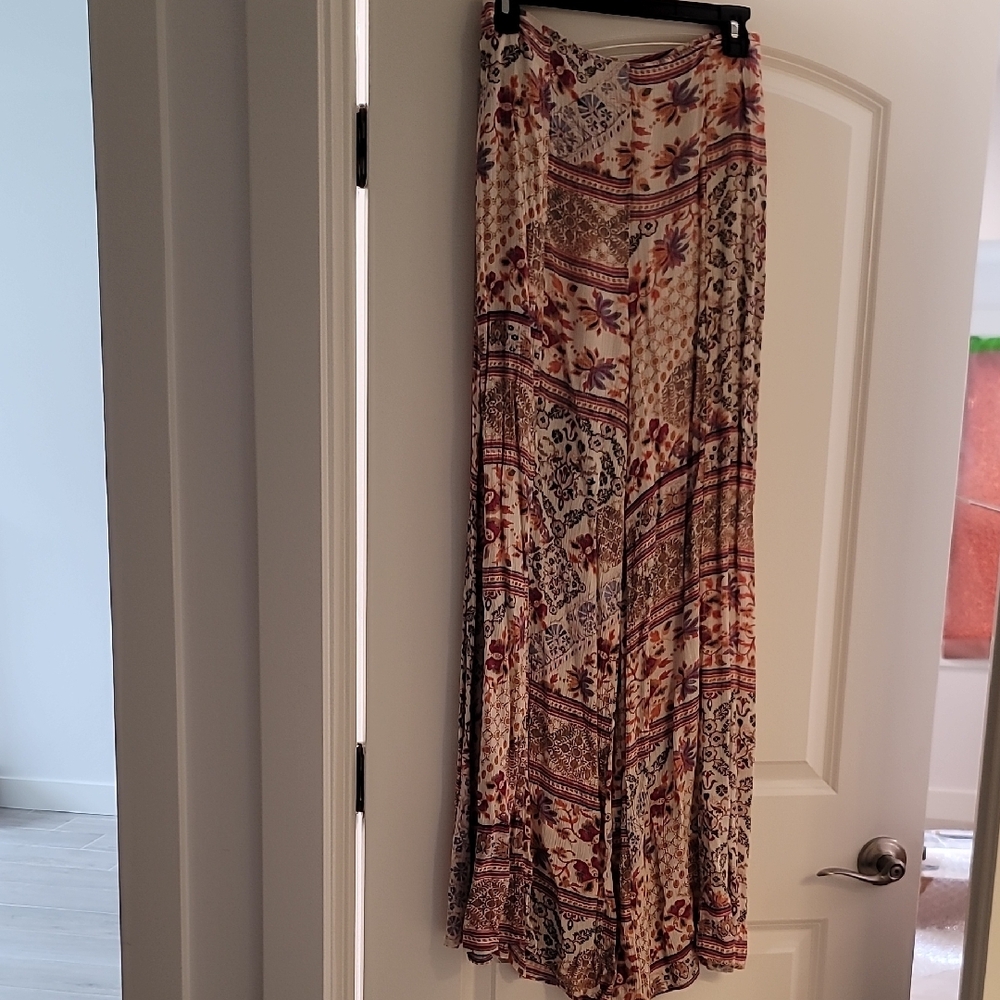 Free People Floral Bohemian Wide Leg Pants